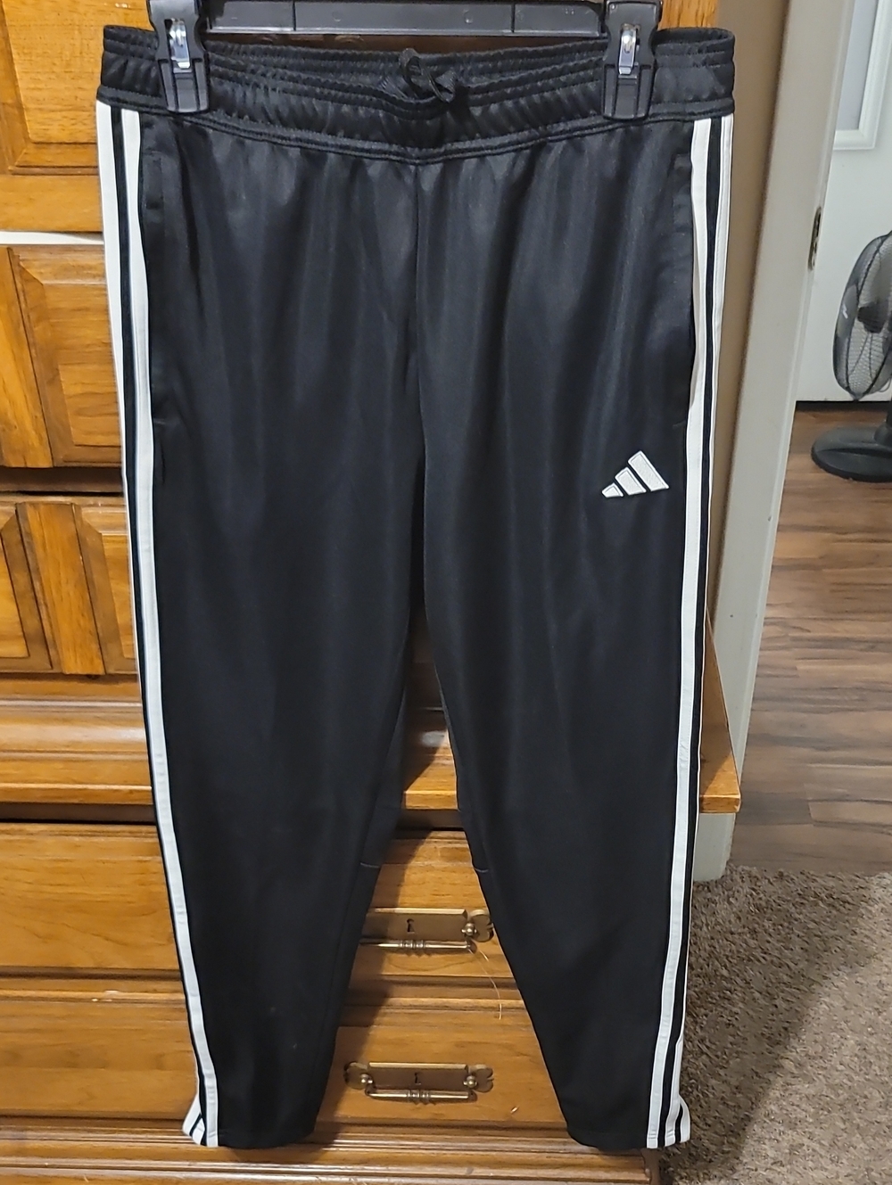 NWOT adidas Black Joggers with White Side Stripes